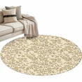 thumbnail image 2 of Round Area Rug 3 Ft, Beige Spring Floral Washable Non-Slip Circle Carpet for Living Room/Bedroom, Farmhouse Flowers Elegant Pastoral Low-Profile Small Floor Mats Collection Rugs for Indoor, 2 of 7