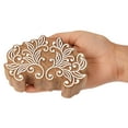 thumbnail image 4 of IBA Indianbeautifulart Textile Printing Block Asian Hand Carved Wooden Stamp Wood Block Printing Textile Stamps For Fabric/ Pottery Blocks-6 Inch, 4 of 7