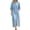 Light Blue, variant on Summer Stand Up Collar Slit Button Belted Long Style And Blouse Skirt