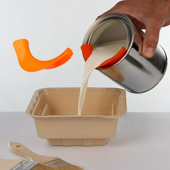 ZpillSafe 2-Pack Silicone Made Close Fit Patented Reusable Kitchen Paint Funnel, Tangerine