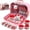 Floral, variant on Tea Set for Little Girls, Pretend Play Tea Party Set, Fruit Design Kids Tin Tea Set with Carrying Case (15 Pcs)