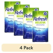 (4 pack) Refresh Relieva Lubricant Eye Drops, Lubricates & Protects Dry Eyes, 0.33 FL OZ