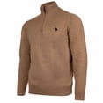 thumbnail image 2 of U.S. POLO ASSN. Jersey de punto para hombre con cuello alto, media cremallera y logotipo, algodón Beige M (Medium), 2 of 3