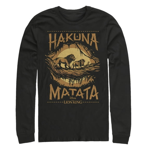 Men's Lion King Hakuna Matata Jungle Trio Long Sleeve Shirt Black Small
