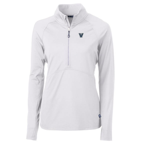 Women's Cutter & Buck White Villanova Wildcats Adapt Eco Knit Half-Zip Pullover Jacket