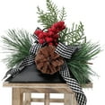 thumbnail image 2 of Holiday Time Wood Lantern with Greenary & Red Berries, 2 of 6