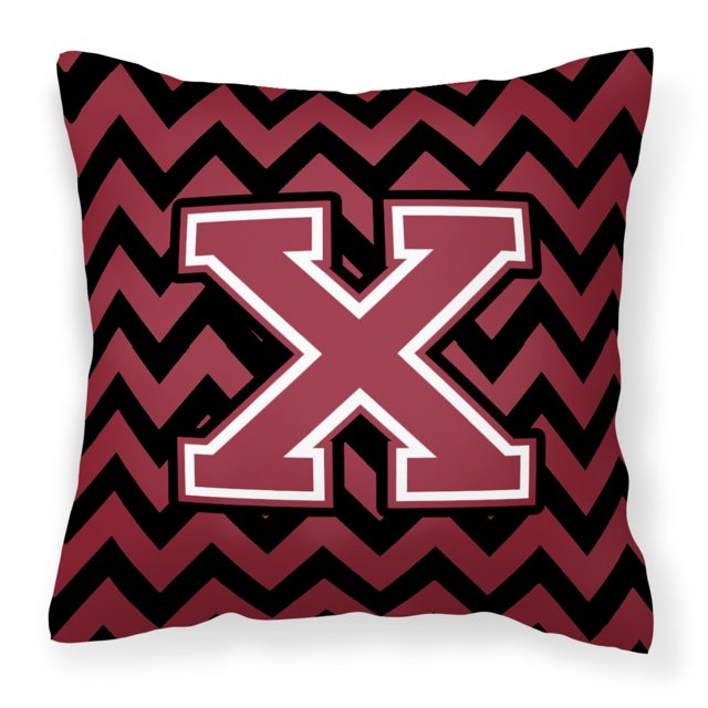 Almohada decorativa de tela negra Caroline's Treasures CJ1052-XPW1414 Chevron Granate 14 H x 14 W multicolor