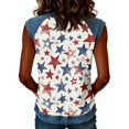 thumbnail image 6 of Tank Tops for Women Diagonal Stripe Star Round Neck Sleeveless Shirts Casual Loose Fit Trendy Patriotic Camisole Blouse Watermelon Red XL, 6 of 6