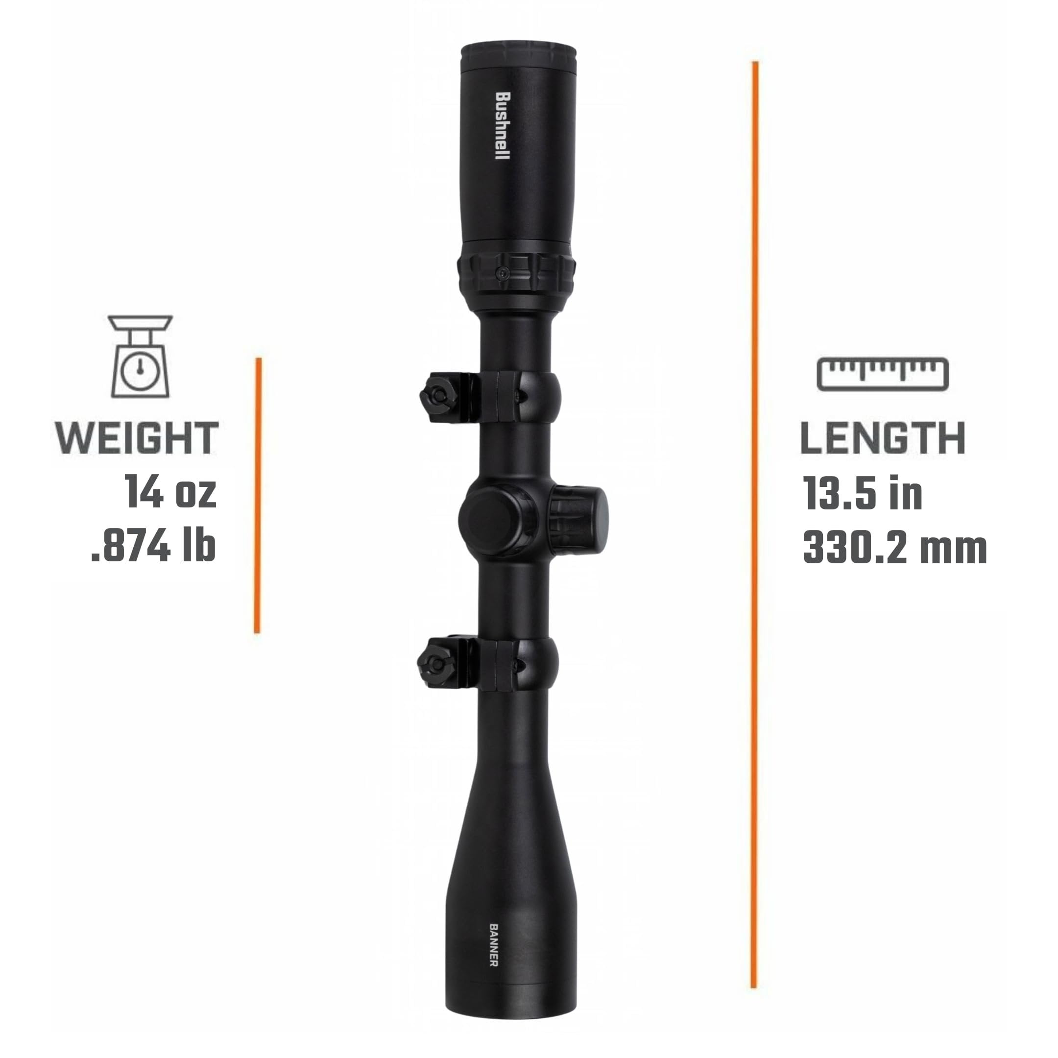 Bushnell Banner 3-9x40mm Riflescope, Dusk & Dawn Hunting Riflescope BDC Reticle