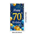thumbnail image 2 of Blue Background Glittery 70th Happy Birthday Banner Party Decoration Supplies Photography Props Backdrop Balloons Theme Event Celebration Decor, 2 of 7