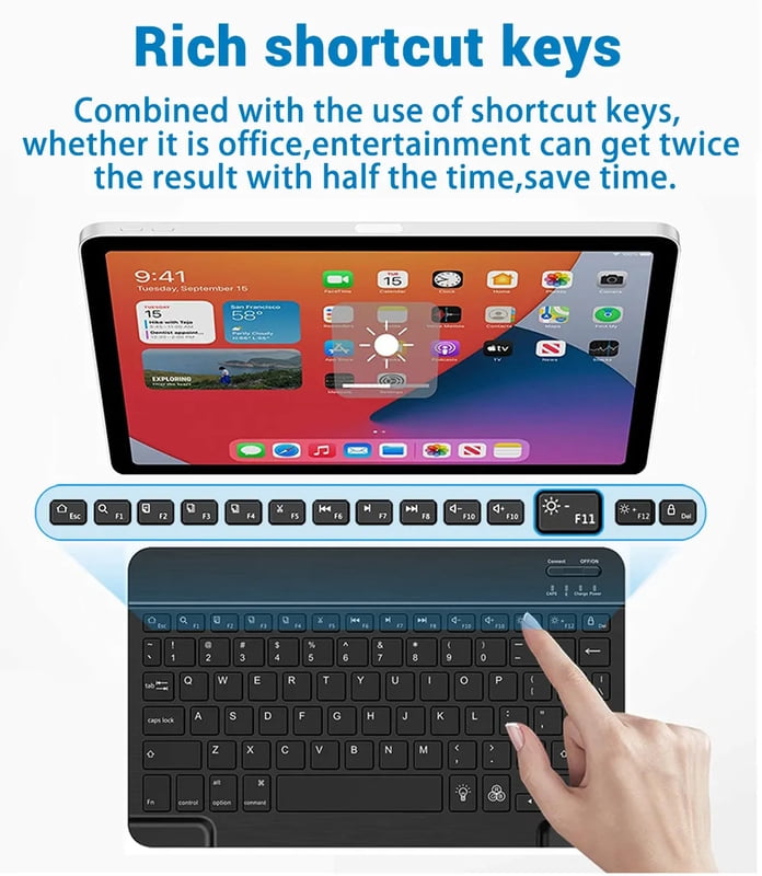 Bluetooth 5.0 Keyboard Mini Keyboard Wireless Keyboard RGB Backlit Keyboard Rechargeable Keyboard For IOS Android Windows iPad