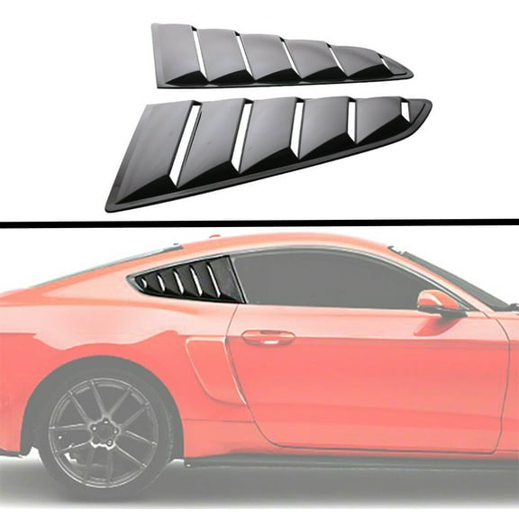 Fits 15-20 Ford Mustang OE Style Side Matte Black Window Louvers - Matte Black
