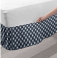 thumbnail image 2 of Japanese Bed Skirt, Floral Detailed Circles with Lines Eastern Ornament Pattern, Elastic Bedskirt Dust Ruffle Wrap Around for Bedding Decor, 4 Sizes, Charcoal Grey Dark Blue, by Ambesonne, 2 of 2
