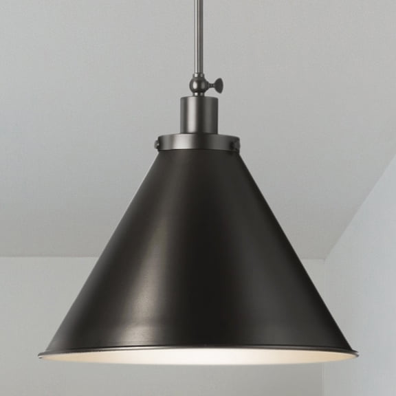 Luxury Modern Farmhouse Pendant, Matte Black, UHP4679