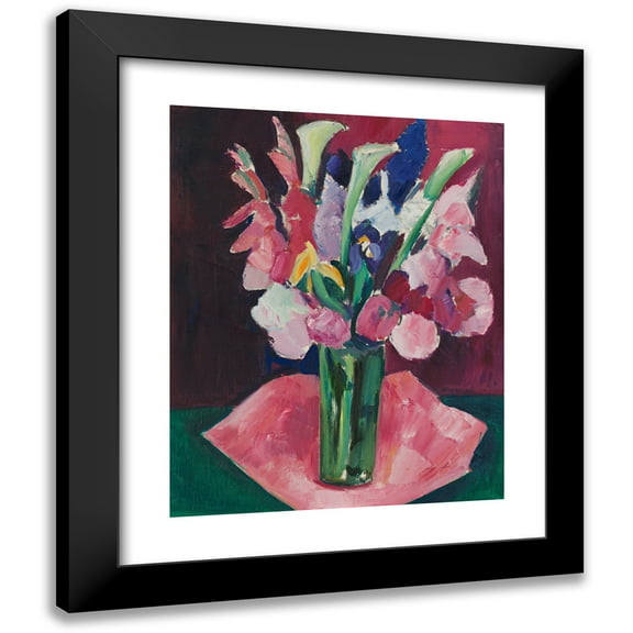 Marsden Hartley 12x14 Black Modern Framed Museum Art Print Titled - Flowers in a Vase