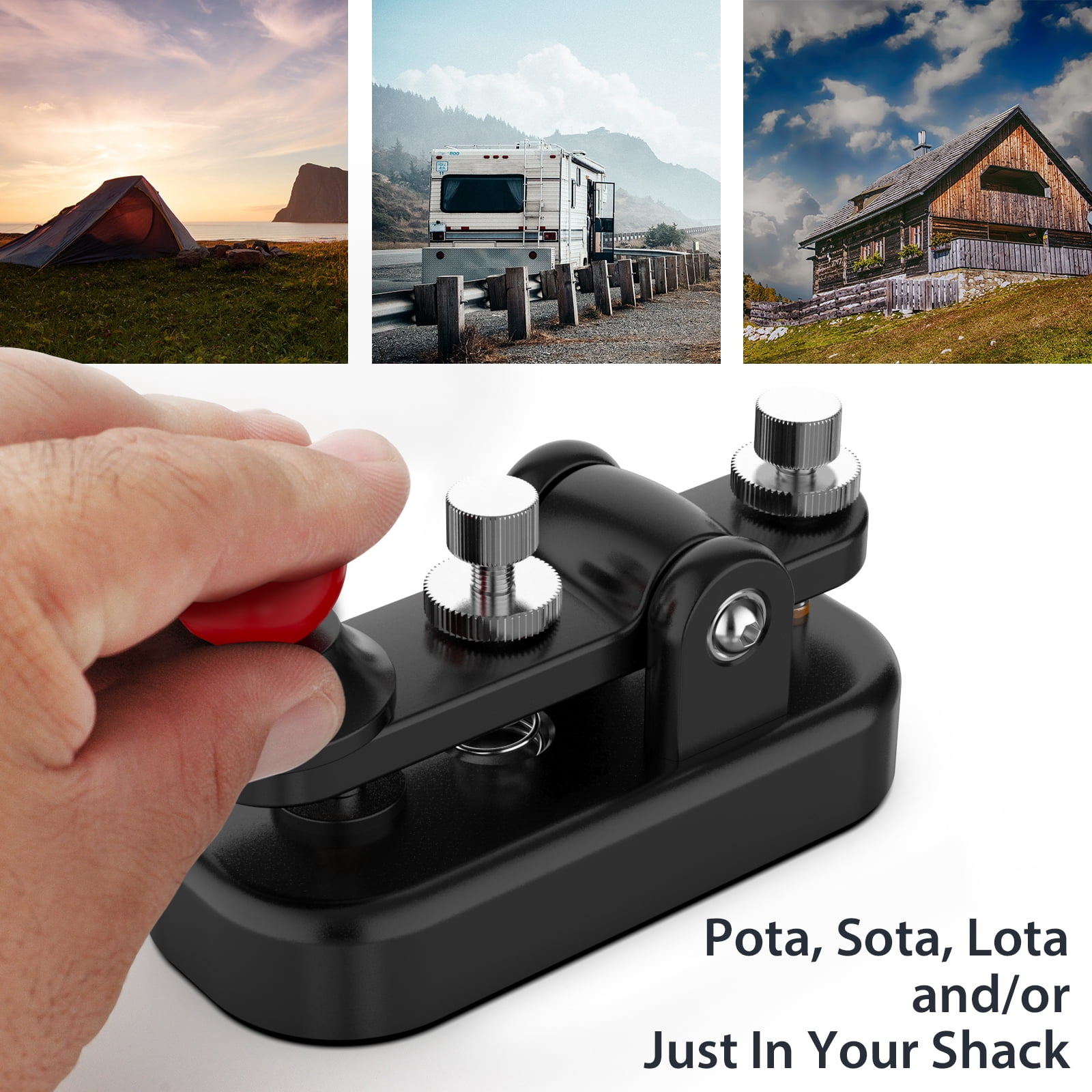 Mini CW Morse Key Double Paddle Code Keyer in Aluminium Alloy