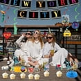thumbnail image 6 of 36PCS New York City Party Decorations with 2PCS Pres-Strung American Nyc Banner 12PCS Cityscape Broadway Hanging Swirl Decorations 4PCS Honeycomb Centerpieces 24PCS New York Cupcake Toppers, 6 of 7