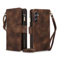 thumbnail image 2 of Dteck Zipper Wallet Crossbody Bag Case for Samsung Galaxy S20 FE,Luxuy Leather RFID Blocking Case Large Wallet Capacity Card Slots Cash Pocket Flip Kickstand Cover with Wrist/Shoulder Strap,Brown, 2 of 9