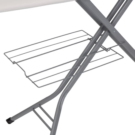BETTER HOMES & GARDENS WIDE‑TOP IRONING BOARD – 47″ X 38″, ADJUSTABLE HEIGHT, STEEL FRAME, BUILT‑IN IRON REST AND CLOTHES RACK, NON‑SLIP FEET, GREY