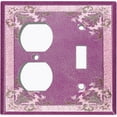 thumbnail image 4 of Metal Light Switch Plate Cover Elegant Antique Floral Tile Frame Purple FLW081, 4 of 13