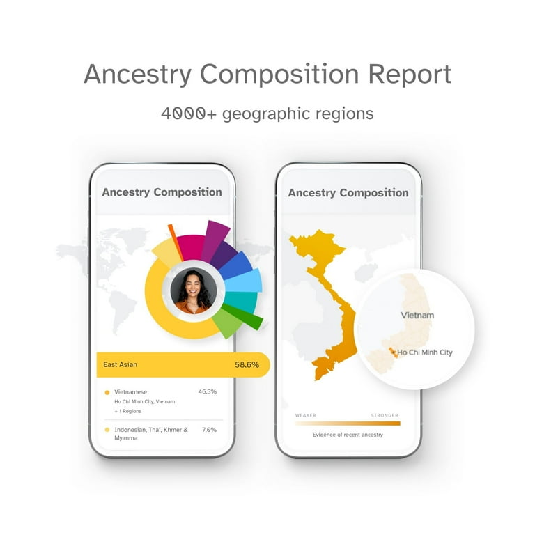 23andMe Ancestry Service - DNA Test Kit with 3000+ Geographic Regions, Family Tree & Trait Reports