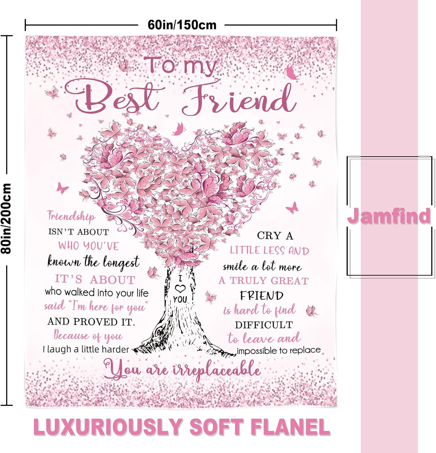 Best Friend Birthday Gifts, Gifts for Best Friend Women, Bestie Gifts Blanket, BFF Gifts, Soul Sister Graduation Gifts Ideas for Women, Friendship Unique Gifts, My Best Friend Blanket