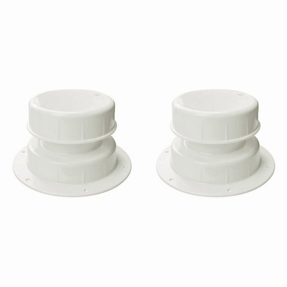 White RV Plumbing Vent Caps Kit 2Pcs Trailer Campers Vent Cap Roof Sewer Vent Cover Caps for 1 to 2 3/8 Inch Pipe