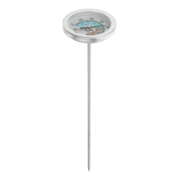 SHISUYAN Compost Soil Thermometer Worm Thermometer Out Door Planting Soil Temperature Measurement With Stainless Steel Probe Silver