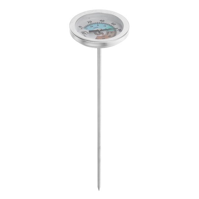 SHISUYAN Compost Soil Thermometer Worm Thermometer Out Door Planting Soil Temperature Measurement With Stainless Steel Probe Silver