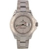 Pre-Owned Mens Stainless Steel Yachtmaster Platinum Dial, Rotating Bezel, Stainless Steel Oyster Band, 40mm