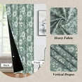 thumbnail image 3 of Dashan Green Floral Blackout Curtains for Living Room,Farmhouse Window Drapes for Bedroom,52x84 Inch,Set of 2, 3 of 6