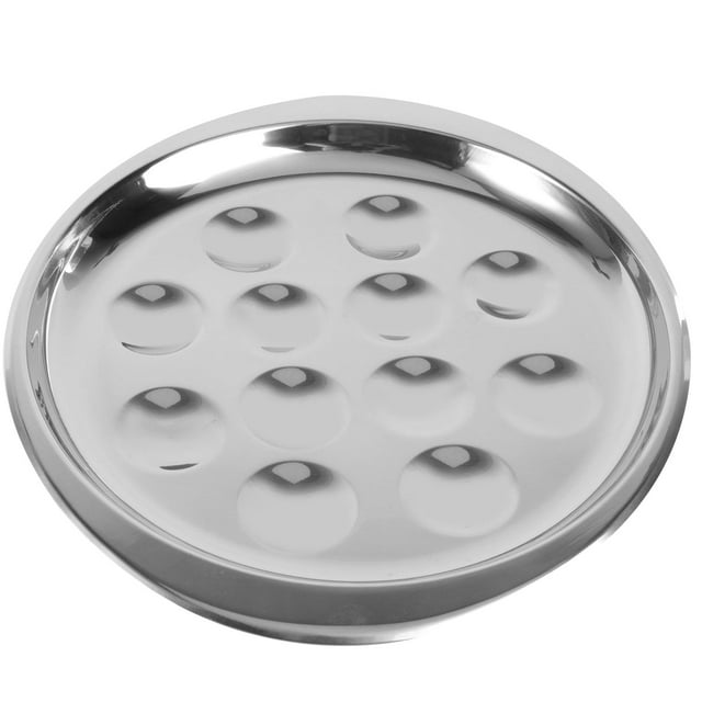 LOLIPPYY Plat à Escargots en Acier Inoxydable avec Assiette Séparée pour Rangement Argent 1 Pce