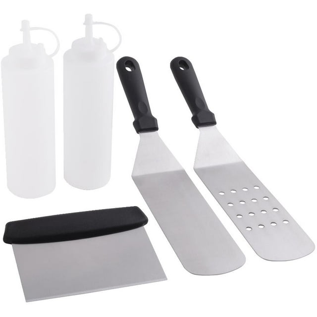 Ensemble d'Outils de Barbecue à Prise Douce - Acier Inoxydable, 5 Pcs