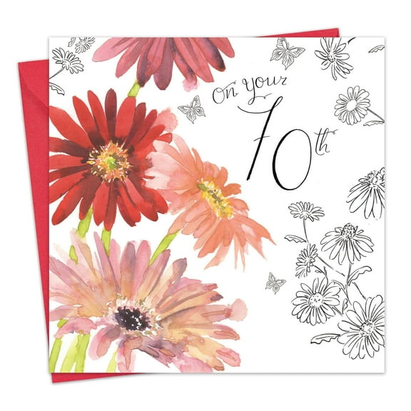 Twizler 70th Birthday Card for Her - Womens Age 70 Happy Birthday Greeting Card for Nan Grandma Mom Wife