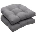 thumbnail image 1 of Pillow Perfect Indoor/Outdoor Gray Textured Solid Wicker Seat Cushions, 2-Pack, 1 of 1