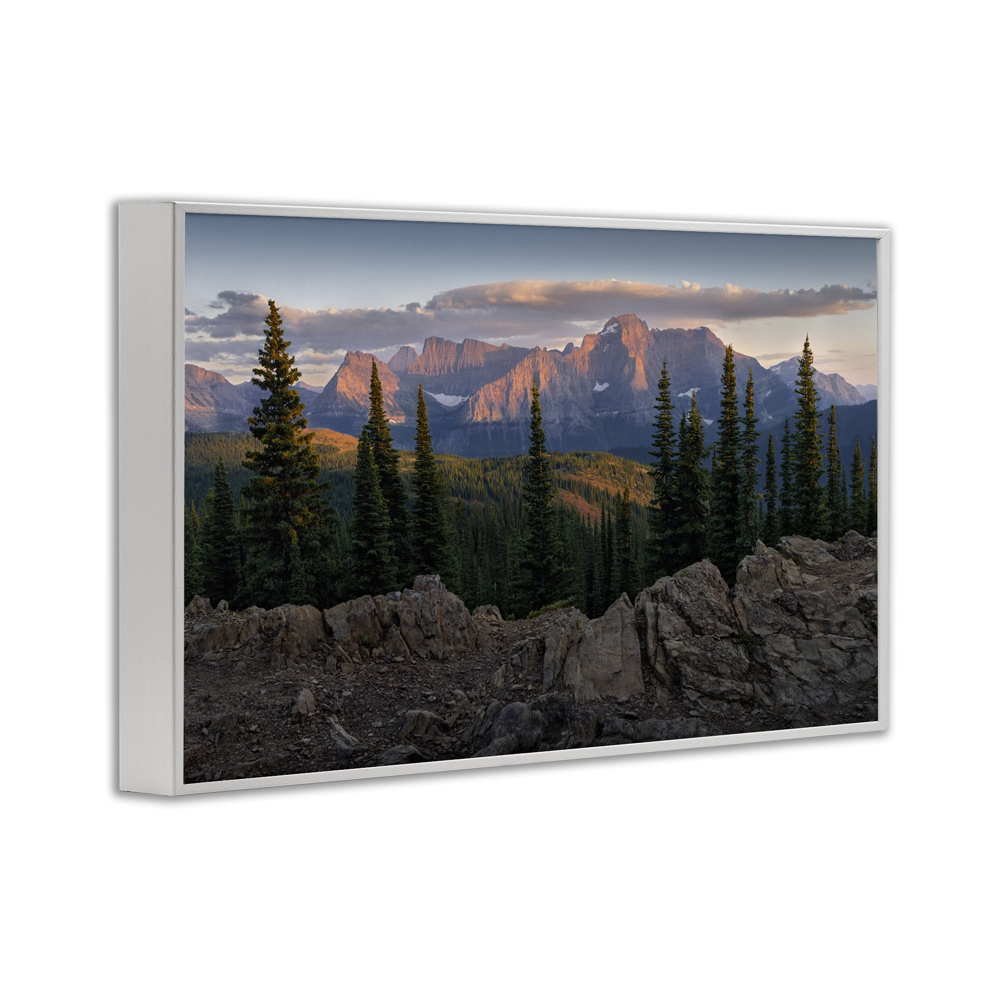 Stupell Industries Diurnal Mountain Scenery Landscape Photography White Framed Art Print Wall Art, 30 x 20