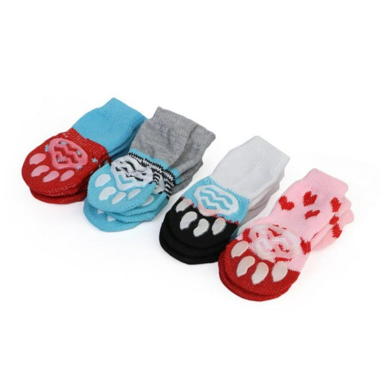 Double Side Anti-Slip Dog Socks with Adjustable Straps for Indoor