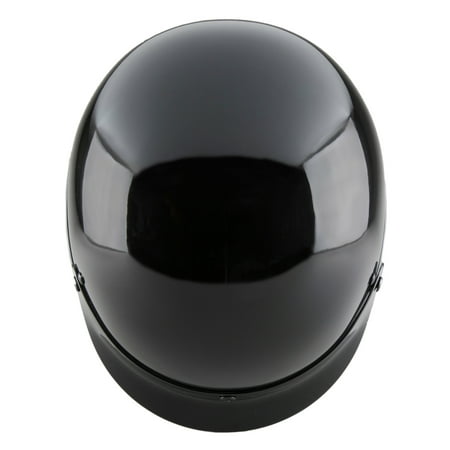FUEL Adult Motorcycle Half Helmet, Dot Approved, Gloss Black, Medium