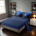 thumbnail image 5 of Manfei Sport King Bedding, Soccer King Bed in a Bag, Dark Blue Cyan, Navy Reversible 7-Piece, 5 of 6