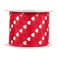 thumbnail image 3 of Red and White Diagonal Hearts Valentine's Day Wired Craft Ribbon 2.5" x 10 Yards, 3 of 6