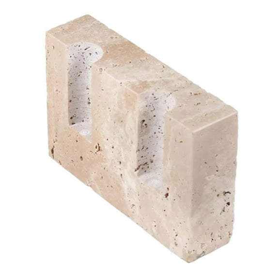 Vintage Candlestick Holder, 2 Holes Travertine Stone Candle Holder for Wedding,-Elegant Table Centerpiece A