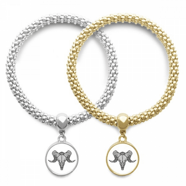 Long horns Antelope Animal Portrait Sketch Lover Bracelet Bangle Pendant Jewelry Couple Chain