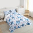 thumbnail image 3 of Manfei Girly Blue Bow-tie Full Size Comforter Sets, Princess Bowknot Bedding Comforter Set, Cartoon Flower Floral Reversible Bedding Sets, Microfiber Bedroom Decor, 3 Pieces, 3 of 8