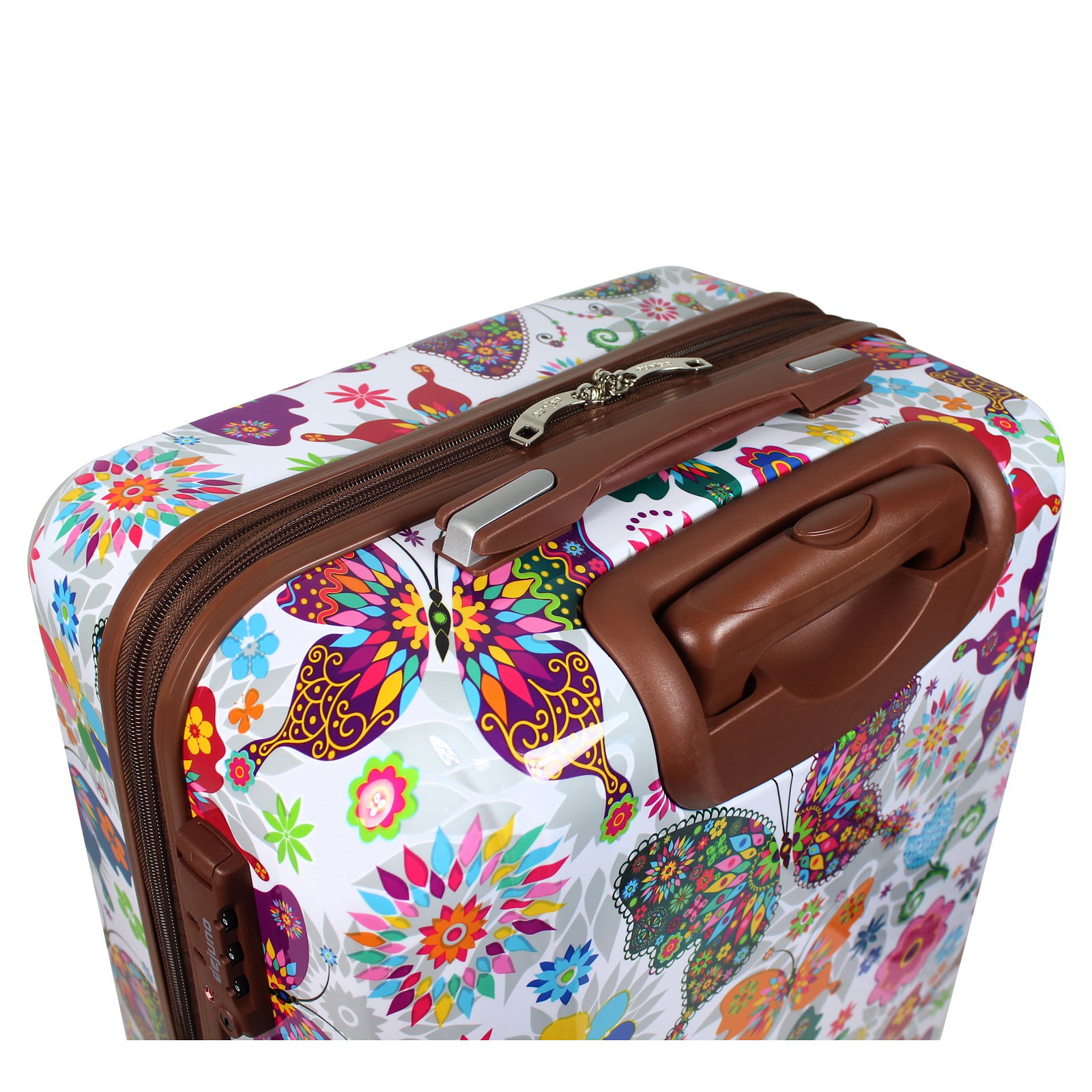 World Traveler Butterfly 2-piece Hardside Carry-on Spinner Luggage Set in  White (As Is Item) - Bed Bath & Beyond - 10783825