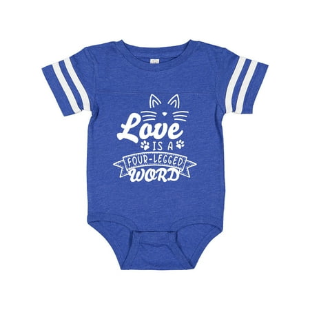 

Inktastic Love is a 4 Legged Word with Cat Ears and Whiskers Gift Baby Boy or Baby Girl Bodysuit