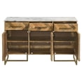 thumbnail image 5 of Keaton 3-door Marble Top Herringbone Accent Cabinet Natural, 5 of 15