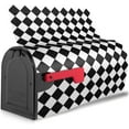 thumbnail image 3 of Black and White Racing Mailbox Covers, Magnetic Post Box Cover Wraps Standard Size 21x18 in for Garden Yard Decor, 3 of 6
