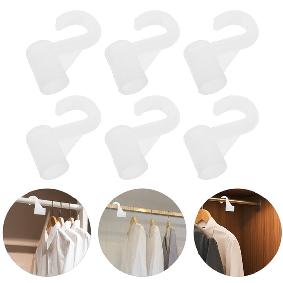 UPOUART 10Pcs White Plastic Closet Rod Bracket Hooks for No Drill Installation and Heavy Clothes Support