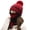 Wine Red, variant on 3Pcs/Set Women Winter Woolen Knitted Fluffy Ball Beanie Cap Warm Mask Neck Scarf
