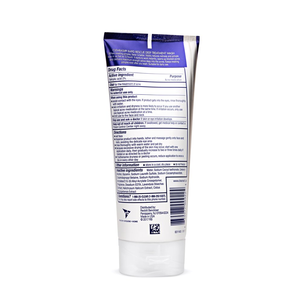 Clearasil Rapid Rescue Deep Treatment Wash, Normal to Oily Skin, 6.78 fl oz (Pack of 3)